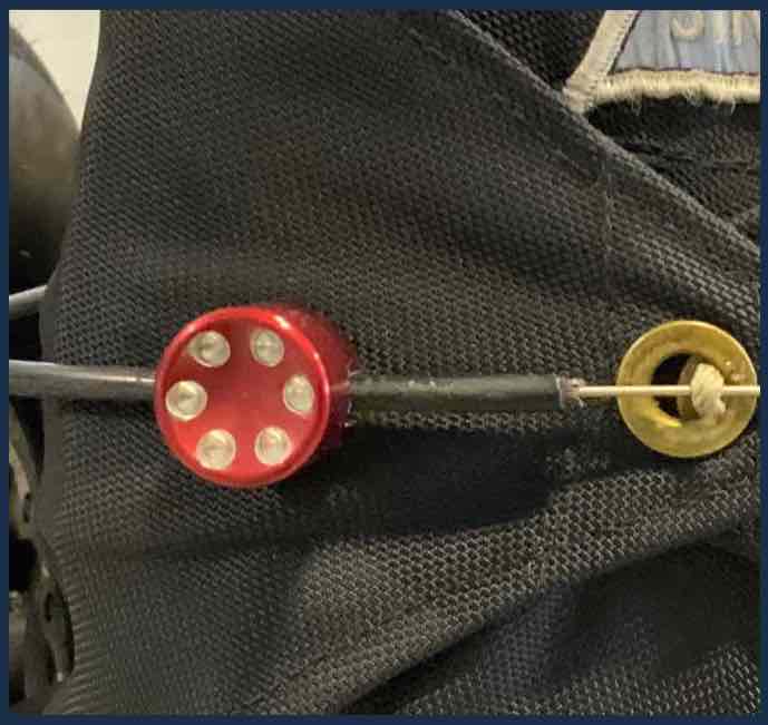 Red Parachute Cable Holder for 3/8" or 1/4" o.d. cable Sharp Stuff